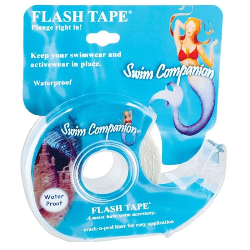 Swim Flash Tape with Exclusive Crack N Peel Liner - Double Sided Clear Adhesive Clothing, Fabric and Body Tape