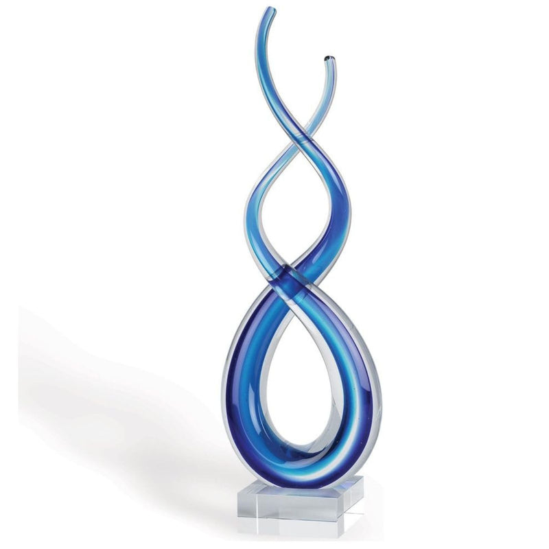 Badash Murano Style Deep Blue Sea Art Glass Centerpiece H20