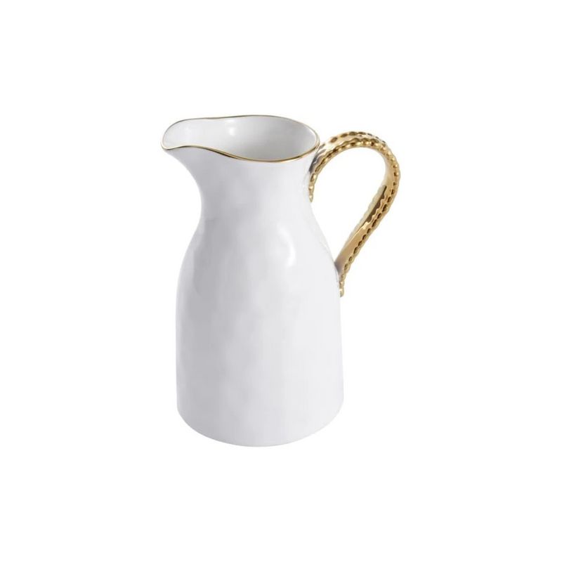 Pampa Bay Golden Salerno Titanium-Plated Porcelain Water Pitcher, 8.25 x 6.25 x 4.75in