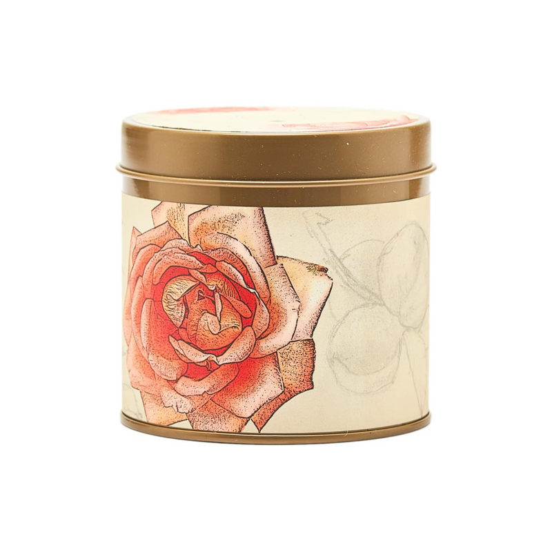 Rosy Rings Signature Tin Candle - Aromatherapy Fragrance Elegant Home Decor Gift Long Lasting 50 Hour Burn Botanical Floral Notes of Apricot, Blond Woods, Mirabelle Plum, Pomelo, Violet (Apricot Rose)