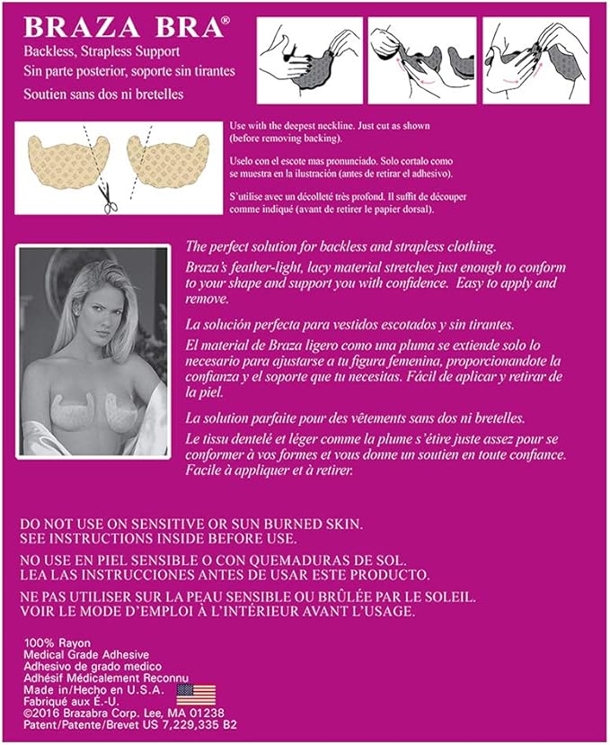 Braza - Self Adhesive Disposable Bra - 10 Pair - Size B Beige