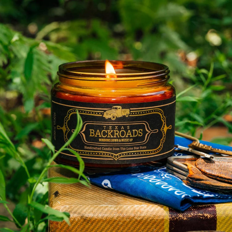 Jackson Vaughn Scented Texas Candle | Aromatherapy Long Lasting Candles Luxury Home Fragrance Decor Gifts Hand Poured Soy Wax Blend Notes of Woods, Peppercorn, Moss 60 Hour Burn 16oz (Texas Backroads)