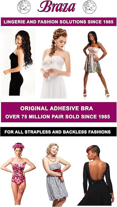 Braza - Self Adhesive Disposable Bra - 10 Pair - Size B Beige
