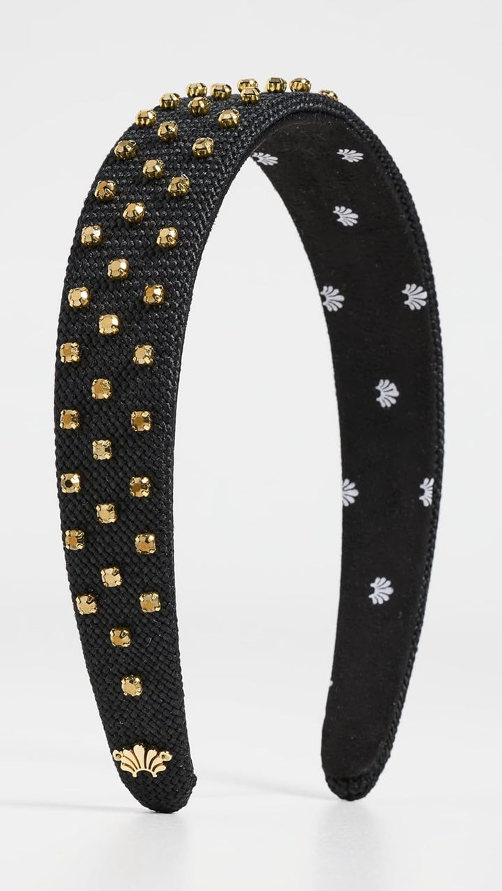 Lele Sadoughi Black and Gold Knotted Headband Lele Sadoughi Black Velvet Crystal Knotted Headband NWOT | eBay main image 4
