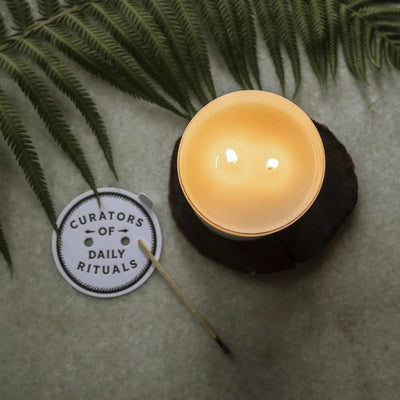 Jackson Vaughn Daily Rituals Candle | Aromatherapy Long Lasting Candles Opaque Frosted Glass Jar Luxury Home Fragrance Decor Gift Hand Poured Soy Wax Blend 30 Hour Burn 13.5oz (Clove Leaf + Patchouli)