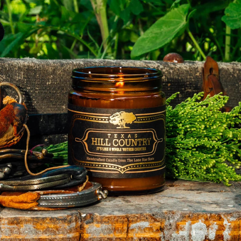 Jackson Vaughn Scented Texas Candle | Aromatherapy Long Lasting Candles Luxury Home Fragrance Decor Gifts Hand Poured Notes of Green Cedar, Patchouli, Citrus 40 Hour Burn 9oz (Texas Hill Country) Visit the Jackson Vaughn Store
