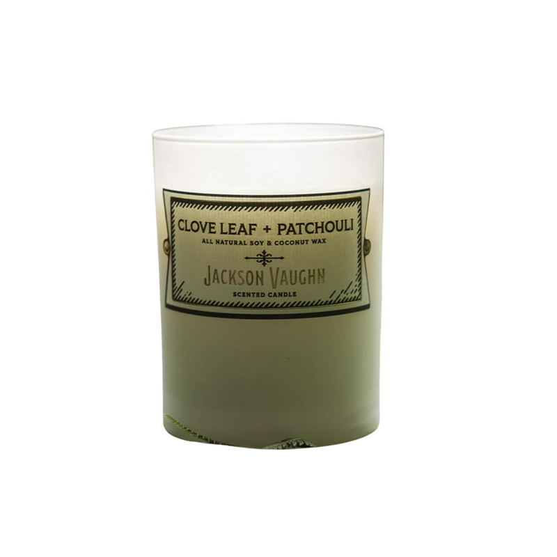 Jackson Vaughn Daily Rituals Candle | Aromatherapy Long Lasting Candles Opaque Frosted Glass Jar Luxury Home Fragrance Decor Gift Hand Poured Soy Wax Blend 30 Hour Burn 13.5oz (Clove Leaf + Patchouli)
