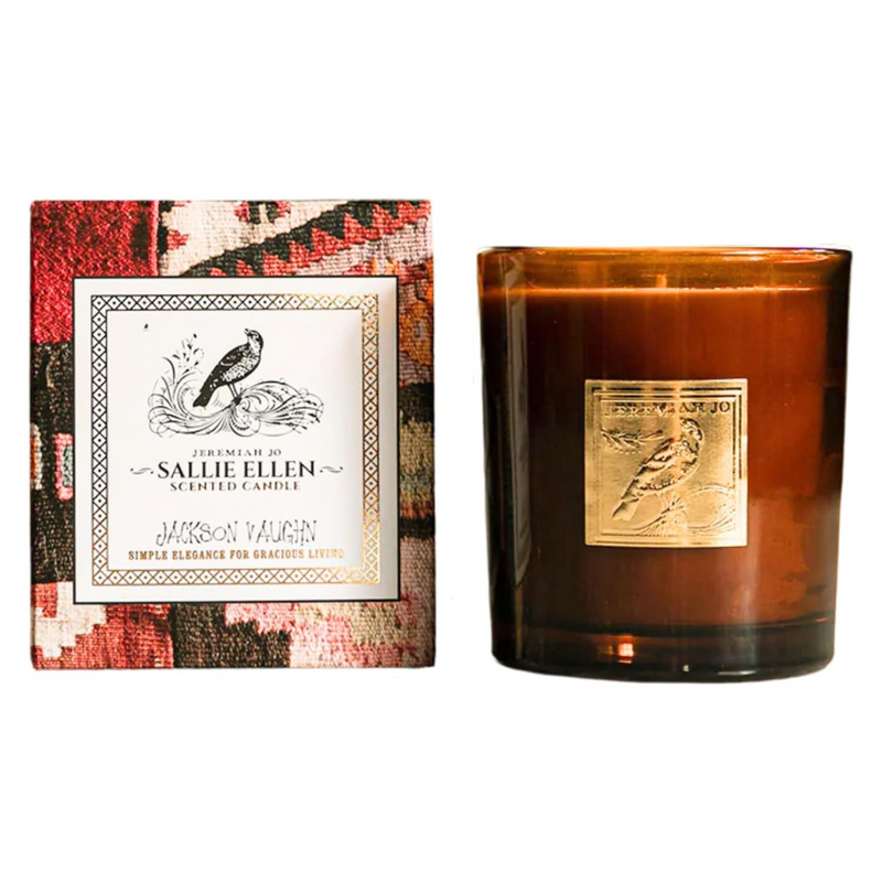 Jackson Vaughn Jeremiah Jo Candle | Aromatherapy Long Lasting Luxury Home Fragrance Decor Gifts Hand Poured Soy Wax Blend Notes of Amber, Sea Salt, Dried Florals 55 Hour Burn 14.5oz (Sallie Ellen)