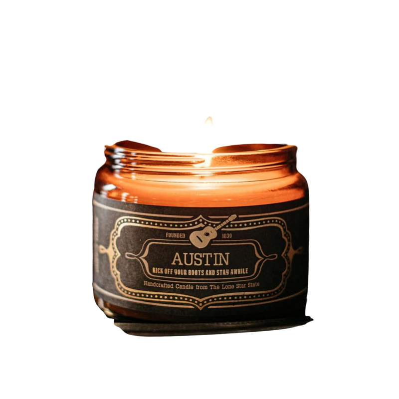 Jackson Vaughn Scented Texas Candle | Aromatherapy Long Lasting Candles Luxury Home Fragrance Decor Gifts Hand Poured Soy Wax Blend Notes of Patchouli, Prairie Grass, Amber 60 Hour Burn 16oz (Austin)