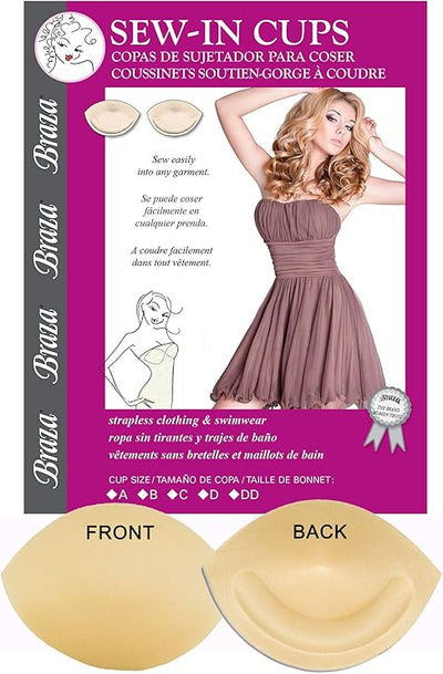 Braza - Sew in Bra & Swimwear Cups - Size C Beige