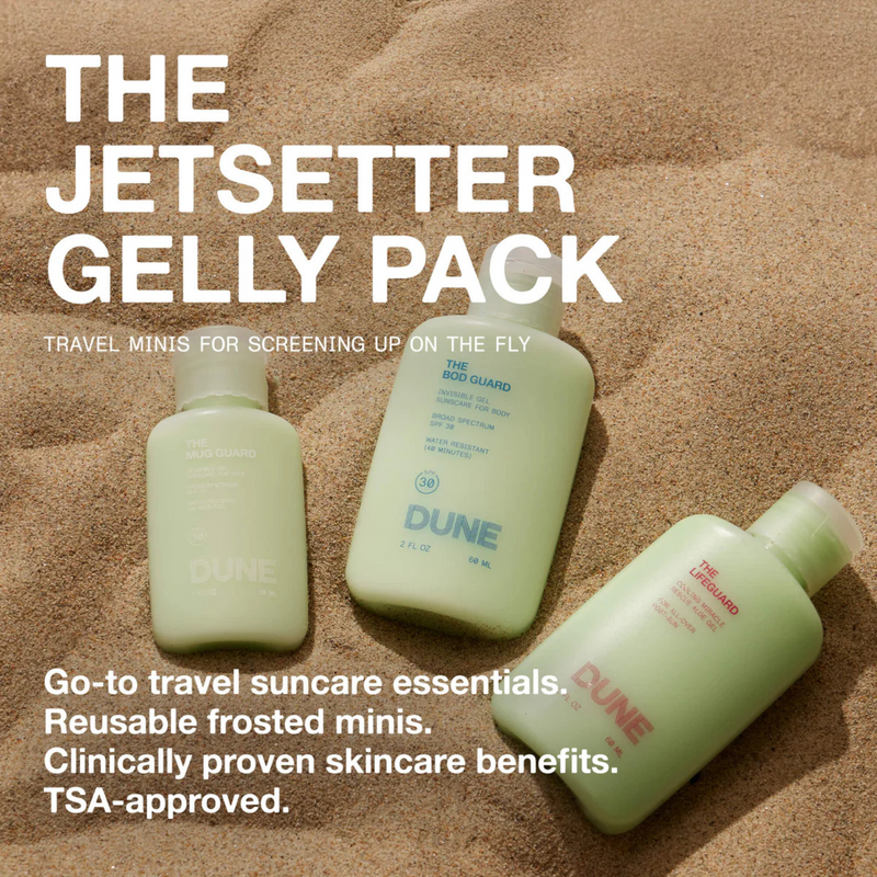 Dune Suncare The Jetsetter Gelly Pack Travel Sunscreen Minis TSA Approved