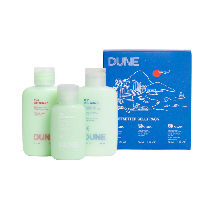 Dune Suncare The Jetsetter Gelly Pack Travel Sunscreen Minis TSA Approved