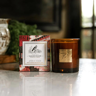 Jackson Vaughn Jeremiah Jo Candle | Aromatherapy Long Lasting Luxury Home Fragrance Decor Gifts Hand Poured Soy Wax Blend Notes of Amber, Sea Salt, Dried Florals 55 Hour Burn 14.5oz (Sallie Ellen)