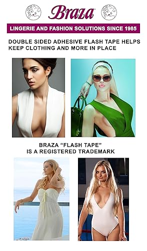 Braza Flash Tape - Double Sided Clear Adhesive Clothing, Fabric and Body Tape - 60 ft