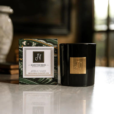 Jackson Vaughn Scented Candle | Aromatherapy Long Lasting Candles Luxury Home Fragrance Decor Gifts Hand Poured Soy Wax Notes of Wild Sagebrush, Fresh Pine, Forest Moss 55 Hour Burn 14.5oz (Hawthorne)