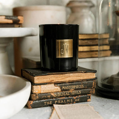 Jackson Vaughn Scented Candle | Aromatherapy Long Lasting Candles Luxury Home Fragrance Decor Gifts Hand Poured Soy Wax Notes of Leather, Tobacco, Mahogany Bark, Agarwood 55 Hour Burn 14.5oz (Hemlock)
