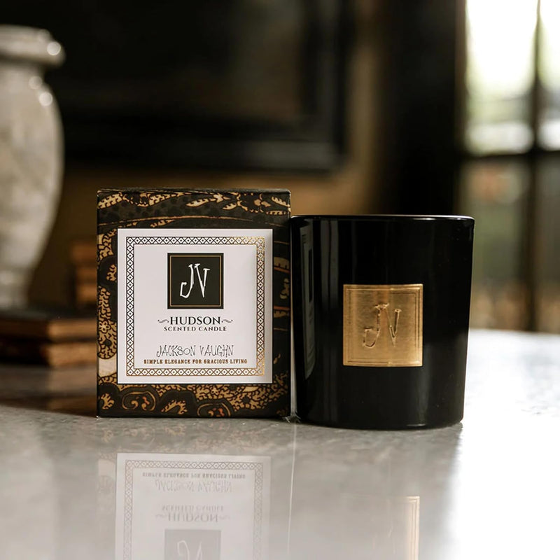 Jackson Vaughn Scented Candle | Aromatherapy Long Lasting Candles Luxury Home Fragrance Decor Gifts Hand Poured Soy Wax Notes of Juniper Berry, Rosemary, Fresh Evergreen 55 Hour Burn 14.5oz (Hudson)