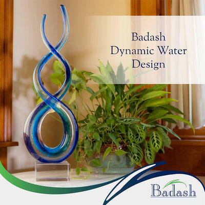 Badash Murano Style Deep Blue Sea Art Glass Centerpiece H20