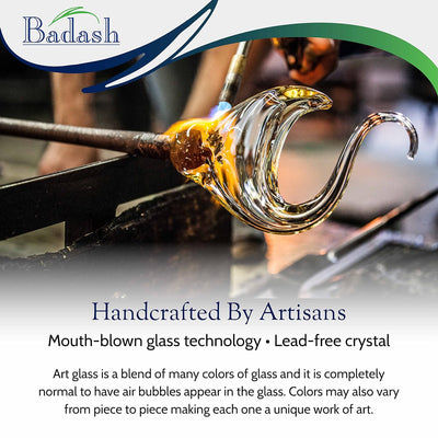 Badash Murano Style Deep Blue Sea Art Glass Centerpiece H20