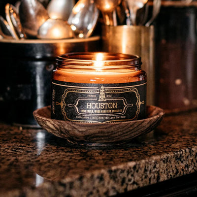 Jackson Vaughn Scented Texas Candle | Aromatherapy Long Lasting Candles Luxury Home Fragrance Decor Gifts Hand Poured Soy Wax Blend Notes of Olive Blossoms, Jasmine Cypress 60 Hour Burn 16oz (Houston)