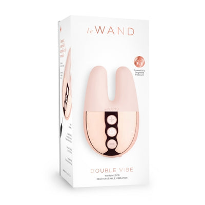 Mini Compact Vibrator Massager Double Vibe by Le Wand (Rose Gold)