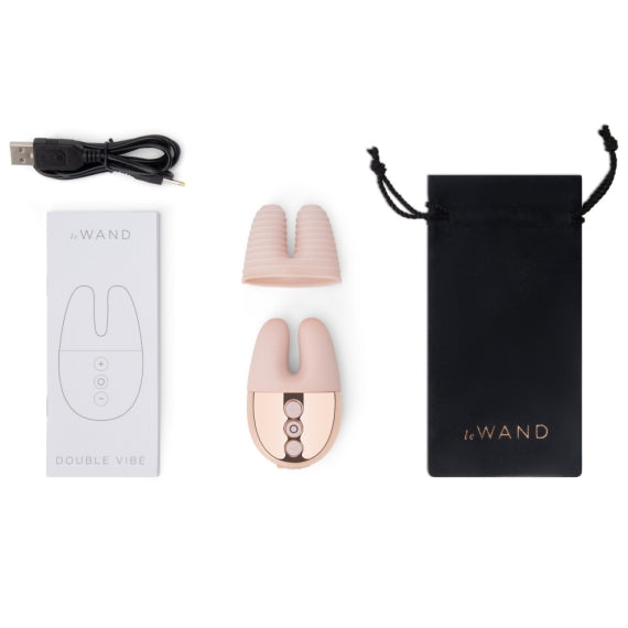 Mini Compact Vibrator Massager Double Vibe by Le Wand (Rose Gold)