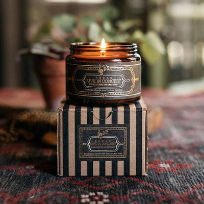 Jackson Vaughn Scented Texas Candle | Aromatherapy Long Lasting Candles Luxury Home Fragrance Decor Gifts Hand Poured Notes of Amber, Oakmoss, Vetiver 60 Hour Burn 16oz (Texas Live in Concert)