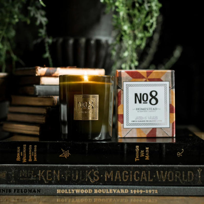 Jackson Vaughn Scented Candle | Aromatherapy Long Lasting Candles Luxury Home Fragrance Decor Gifts Hand Poured Soy Wax Blend Notes of Warm Ginger Root 55 Hour Burn 14.5oz (No. 8 Homestead)