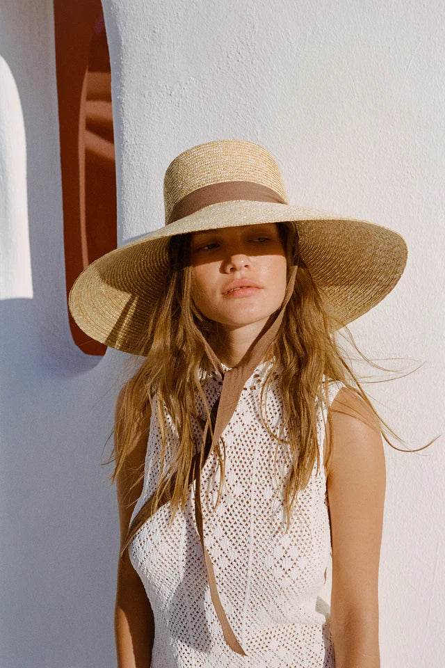 Lack Of Color Natural Straw Brimmed Sun Hat Paloma Sun - Straw Boater Hat | Lack of Color [US] main image 2