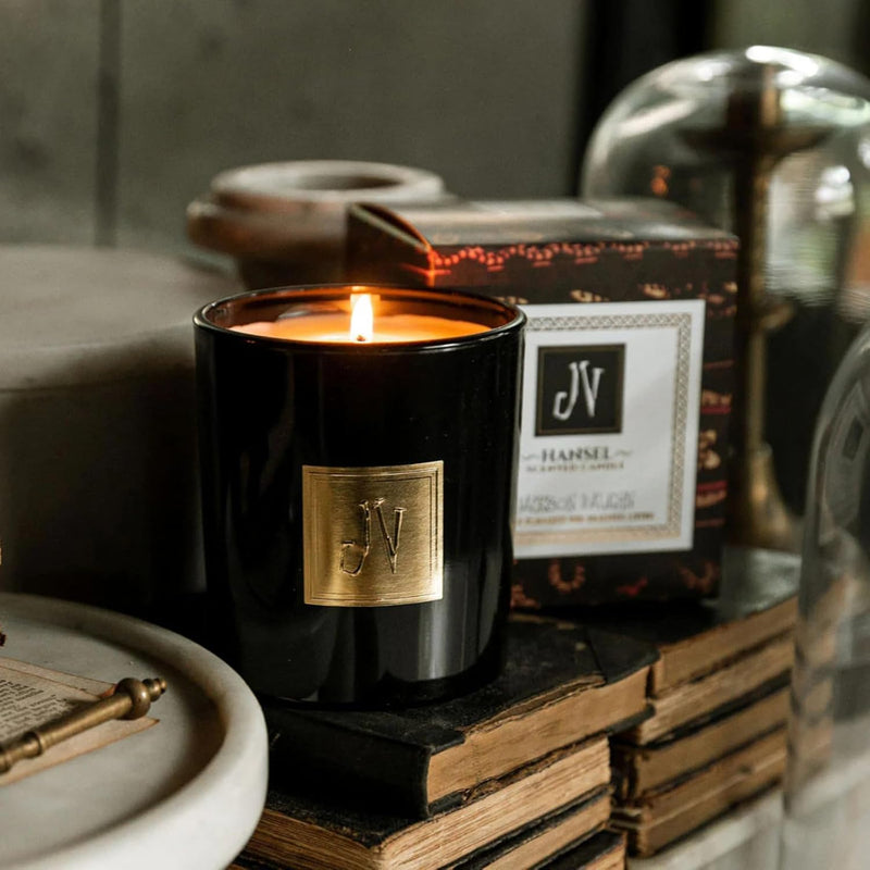 Jackson Vaughn Scented Candle | Aromatherapy Long Lasting Candles Luxury Home Fragrance Decor Gifts Hand Poured Soy Wax Notes of Patchouli, Teakwood Incense, Myrrh 55 Hour Burn 14.5oz (Hansel)