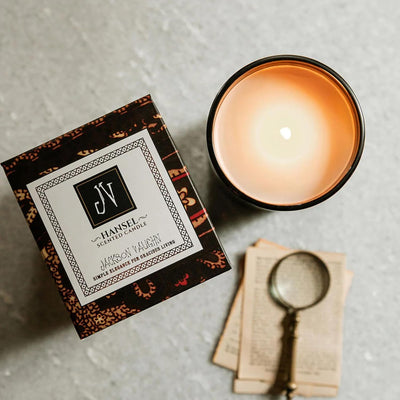 Jackson Vaughn Scented Candle | Aromatherapy Long Lasting Candles Luxury Home Fragrance Decor Gifts Hand Poured Soy Wax Notes of Patchouli, Teakwood Incense, Myrrh 55 Hour Burn 14.5oz (Hansel)