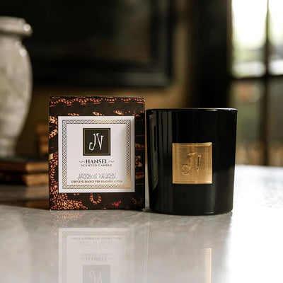 Jackson Vaughn Scented Candle | Aromatherapy Long Lasting Candles Luxury Home Fragrance Decor Gifts Hand Poured Soy Wax Notes of Patchouli, Teakwood Incense, Myrrh 55 Hour Burn 14.5oz (Hansel)