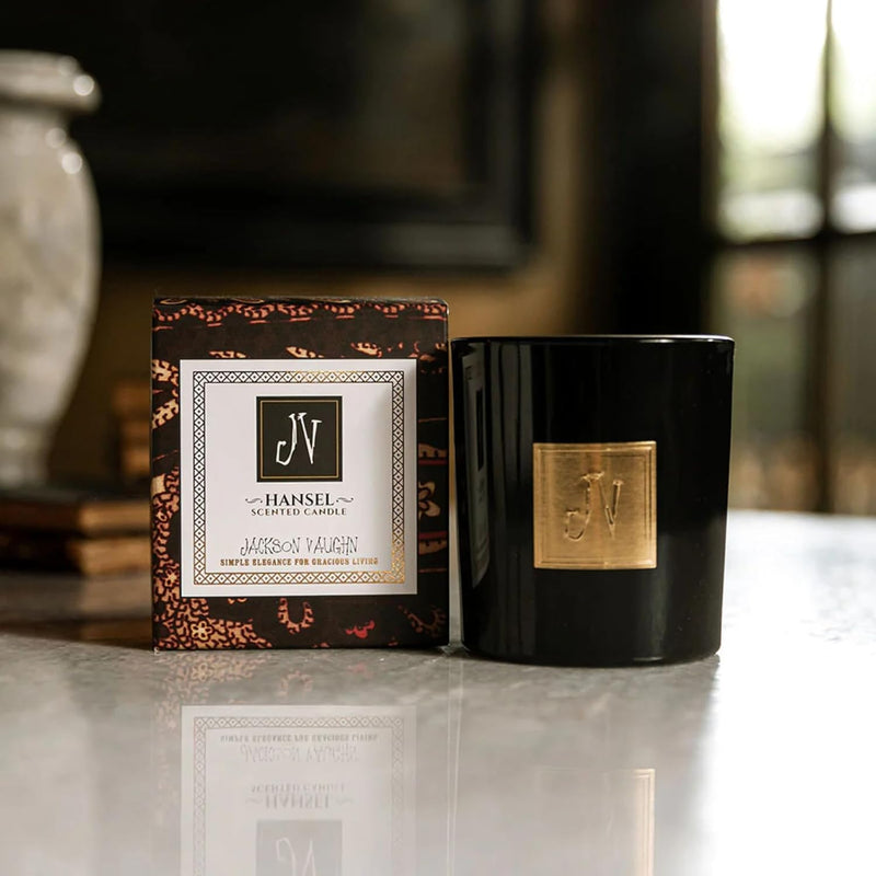 Jackson Vaughn Scented Candle | Aromatherapy Long Lasting Candles Luxury Home Fragrance Decor Gifts Hand Poured Soy Wax Notes of Patchouli, Teakwood Incense, Myrrh 55 Hour Burn 14.5oz (Hansel)