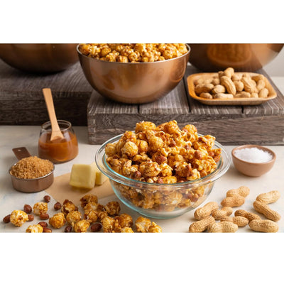 Johnson's Popcorn Peanut Popcorn Handmade, Freshly Popped Gourmet Sweet & Crunchy Delicious Treat for Family Parties, Movie Night Snack Gift Ready 28oz - World Famous Quality Caramel Corn Since 1940!