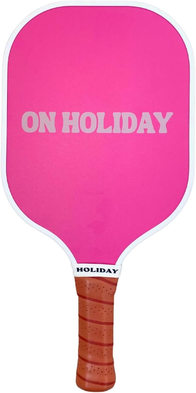 On Holiday Pickleball Paddle | Fiberglass Face Honeycomb Core, High Spin, Shock-Absorbing, Lightweight Durable for Power, Control & Balance Edge Guard & Grip Tape for Sweaty Hands - All Levels (Ibiza)