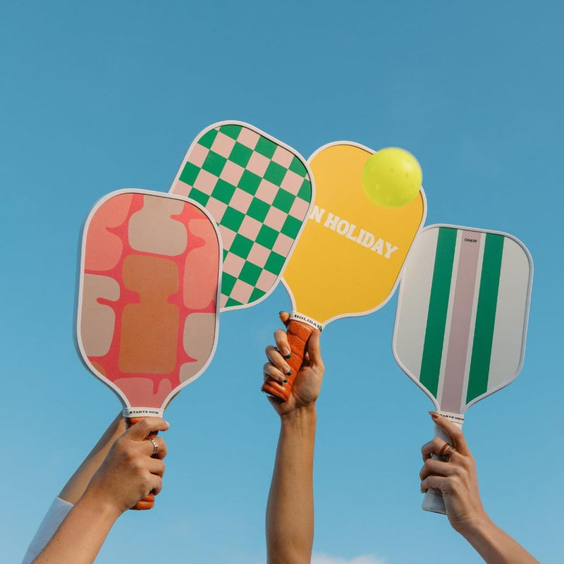 On Holiday Pickleball Paddle | Fiberglass Face Honeycomb Core, High Spin, Shock-Absorbing, Lightweight Durable for Power, Control & Balance Edge Guard & Grip Tape for Sweaty Hands - All Levels (Ibiza)