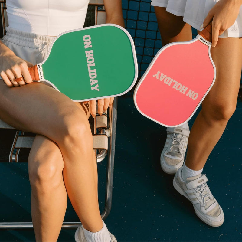 On Holiday Pickleball Paddle | Fiberglass Face Honeycomb Core, High Spin, Shock-Absorbing, Lightweight Durable for Power, Control & Balance Edge Guard & Grip Tape for Sweaty Hands - All Levels (Ibiza)