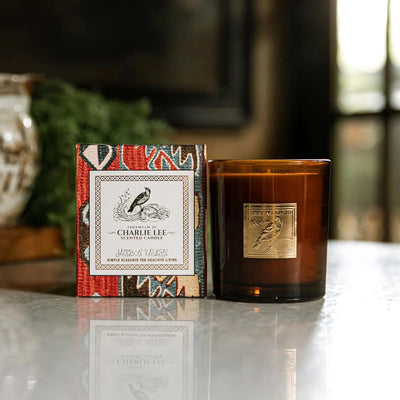Jackson Vaughn Jeremiah Jo Candle | Aromatherapy Long Lasting Luxury Home Fragrance Decor Gifts Hand Poured Soy Wax Blend Notes of Pinion Pine, Bourbon Vanilla,Spices 55 Hour Burn 14.5oz (Charlie Lee)