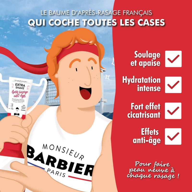 Aftershave Balm | Natural, Vegan, French | Repairing & Anti-Aging Properties | RGNA© Activators & Hyaluronic Acid | Soothes Micro-Cuts | 75mL