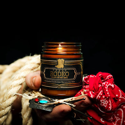 Jackson Vaughn Scented Texas Candle | Aromatherapy Long Lasting Candles Luxury Home Fragrance Decor Gifts Hand Poured Soy Wax Blend Notes of Leather, Patchouli, Spice 40 Hour Burn 9oz (Texas Rodeo)