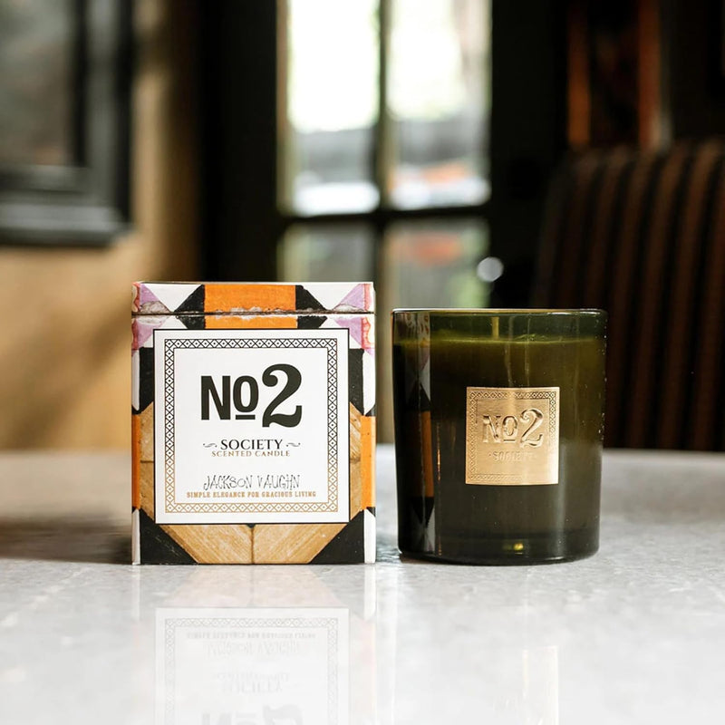 Jackson Vaughn Scented Candle | Aromatherapy Long Lasting Candles Luxury Home Fragrance Decor Gifts Hand Poured Soy Wax Blend Floral Notes of Patchouli, Cocoa Bean 55 Hour Burn 14.5oz (No.2 Society)