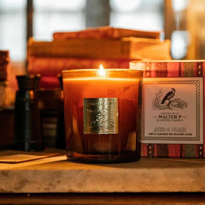 Jackson Vaughn Jeremiah Jo Candle | Aromatherapy Long Lasting Luxury Home Fragrance Decor Gifts Hand Poured Soy Wax Blend Notes of Cassis, Black Currant, Fresh Lime 55 Hour Burn 14.5oz (Walter P)