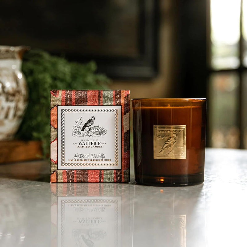 Jackson Vaughn Jeremiah Jo Candle | Aromatherapy Long Lasting Luxury Home Fragrance Decor Gifts Hand Poured Soy Wax Blend Notes of Cassis, Black Currant, Fresh Lime 55 Hour Burn 14.5oz (Walter P)