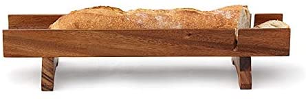 Kalmar Home Acacia Wood Raised French Bread Server
