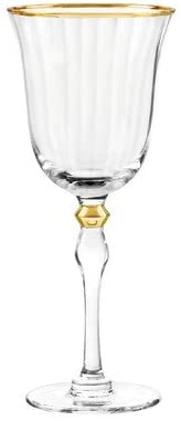 Qualia Salem Optic Wine Glass, 8, Gold/Clear