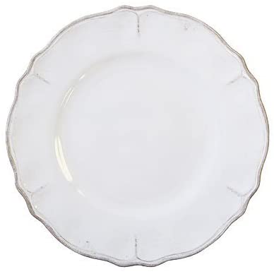 Le Cadeaux Rustica Antique White - Melamine Dinner Plates - Set of 8