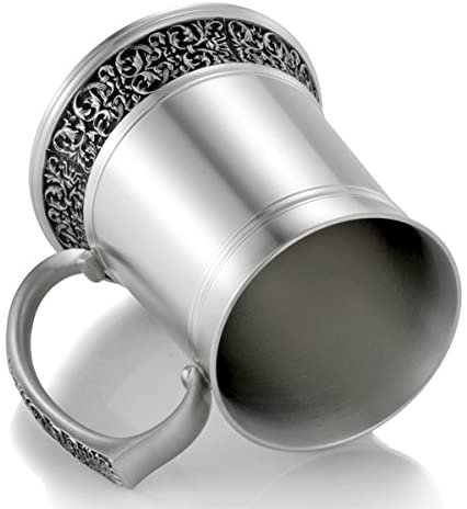 Royal Selangor Hand Finished Classic Expressions Collection Pewter Tankard (L) in Satin Finish Gift