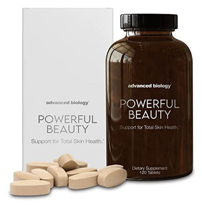 Advanced Biology - Powerful Beauty Supplement for Skin Enhancement, Protection, Elasticity, Collagen Growth, Hyaluronic Acid Production, Inflammation Control | 120 ct