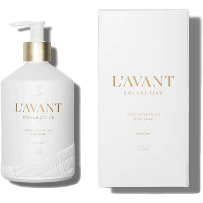 L'AVANT Collective High Performing Natural Dish Soap | Plant-Based Ingredients & High Performing Formula | Fresh Linen Scent | Reusable Glass Bottle I 16 FL oz/473 mL