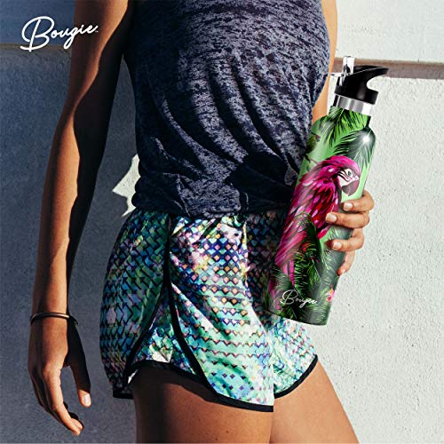 My Bougie Bottle | Macaw Stainless Steel Water Bottle With Straw | Pipe Cleaner & Ice Tray Included | Leak-Proof Lid | Double Insulated For Warm & Cold | BPA Free | 25 oz